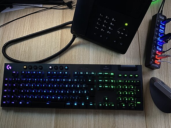 Eine Tastatur mit LED